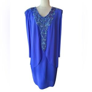 1980s Ursula‎ of Switzerland Sequins & Beaded Formal Dress